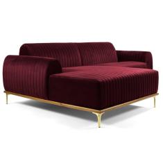 Imagem de Sofá 245cm 4 Lugares Chaise Esquerdo Pés Gold B-278 Marsala