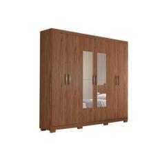 Imagem de Guarda Roupa Panan Clara Flex 6 Pts C/Espelhos Avelã