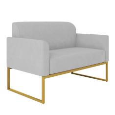 Imagem de Namoradeira Marisa Cinza Base Industrial Metálica Dourado