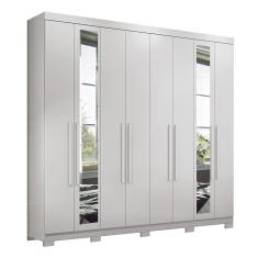 Imagem de Guarda Roupa Casal Master New 8.4 8 Portas com Espelho e Pés - Santos Andirá Branco