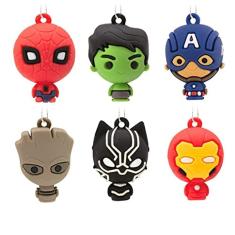 Imagem de Hallmark Marvel Super Heroes Miniatura de Enfeites de Natal, Conjunto de 6 (0002HCM9228)