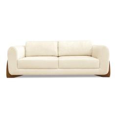 Imagem de Sofá 2 Lugares Base De Madeira Clarissa 180 Cm Linho S04 - D'rossi Cor Perola