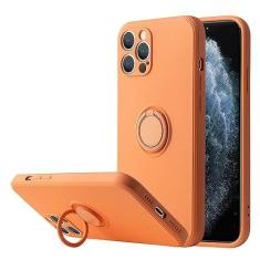 Imagem de Suporte de silicone líquido para anel de dedo para iPhone 13 12 11 Pro Max Mini XR XS Max 7 8 Plus SE 2020 Capa de telefone, laranja, para iPhone X