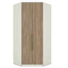 Imagem de Guarda Roupa de Canto Modulado com LED 2 Portas 3 Gavetas Predileto Henn Areia HP/Jequitibá