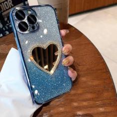 Imagem de Glitter diamante espelho caso de telefone para samsung galaxy s23ultra s24 ultra s23 fe s22plus s21 fe s20plus s10plus s9 plus capa, azul, para s20 fe