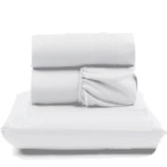 Imagem de Jogo Lençol Pratik Peletizado Solteiro 3 Peças Barato Branco - Casa Sh