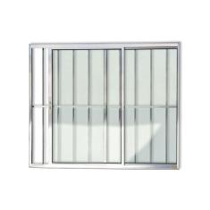 Imagem de Janela Confort 2 Folhas com Grade Vidro Liso 100cm x 150cm Brimak Brilhante