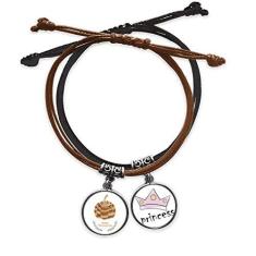 Imagem de DIYthinker Pulseira de couro com corrente de mão Happy Thanksgiving Day Pink Pattern