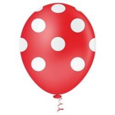 Imagem de Bexiga Fantasia Bolinha 10" Vermelho com Branco Pic Pic 25 Unidades