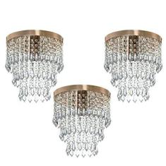 Imagem de Kit 3 Lustre De Cristal Acrilico Manucrillic Cobre.