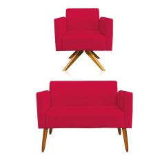 Imagem de 01 Namoradeira E 01 Poltrona Marisa Suede 