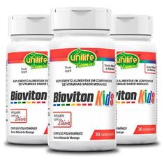 Imagem de Kit 3 Bioviton Kids Polivitaminíco Unilife 30 comprimidos