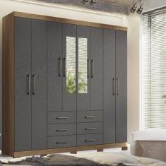 Imagem de Guarda-Roupa Casal 8 Portas 6 Gavetas Liverpool Com Espelhos E Pés - S