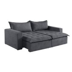 Imagem de Sofá Cama 2 Lugares Retrátil Reclinável M-184 Veludo Martins Grafite