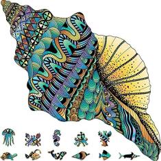 Imagem de Quebra-cabeça de madeira com 179 peças, 43,7 x 44 cm, formas únicas, para adultos