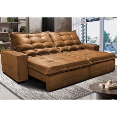 Imagem de Sof  De Courino Retr til E Reclin vel 2,95m Cama Inbox Bourbo