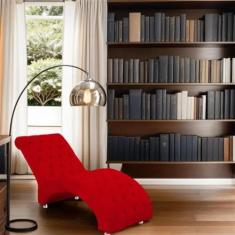 Imagem de Recamier Divã Espreguiçadeira Para Sala Cliníca Elisa Suede - Black Ho