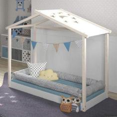 Imagem de Mini Cama Montessoriana Infantil Montessoriana Infantil Montessoriana Sky Espresso Móveis Branco Giz