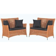 Imagem de 2 Sofás área Externa Igapó Alumínio Fendi Corda Náutica E11 Terra Cota