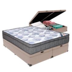 Imagem de Cama Box Queen Com Baú Bege Ortobom Isosuperpocket Pillowtop