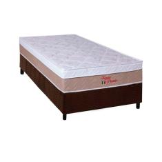 Imagem de Cama Box Solteiro: Colchão Ortopédico Orthoflex Foggia Premier + Base Crc Suede Brown(88X188)