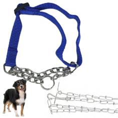 Imagem de Coleira Semi Enforcadora Cachorro Dog Kit Guia Passeio Aço Zincado Resistente Rua Treinamento