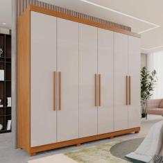 Imagem de Guarda-Roupa Casal 6 Portas 3 Gavetas Roma Espresso Móveis Cinamomo/Off White
