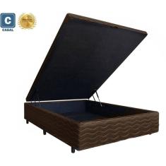 Imagem de Cama Box Baú Casal Diamond AColchões Matelado Marrom 41x138x188