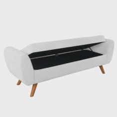 Imagem de Recamier Bau Italia 1,40m Suede Branco - Inova Decor