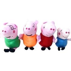 Imagem de Pelúcias Peppa e Família - 04 Personagens