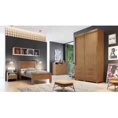 Imagem de Guarda Roupa Solteiro 2 Portas 6 Gavetas - Buriti-Cumaru - Móveis Novo