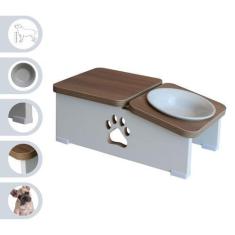 Imagem de Comedouro Bebedouro Elevado Cachorro Base Hibrido Petmdf - Porcelana -