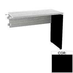 Imagem de Mesa de Escritório Complemento 90 x 45 cm Pé Painel Pe25 em Mdp Preta com Base Preta
