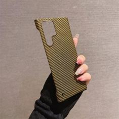 Imagem de Capa de telefone com padrão de fibra de carbono sem moldura para Samsung Galaxy S23 S22 S21 Ultra Plus Note 20 10 Capa traseira fina à prova de choque, dourada, para S21 Ultra