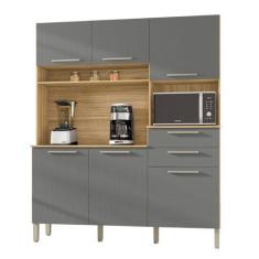 Imagem de Armário de Cozinha Completa Montesa 6 Portas 2 Gavetas Freijó / Grafit