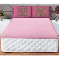 Imagem de Jogo Cama Lençol Shine Casal 3Pçs Mandala Rosa - Casa Scarpa