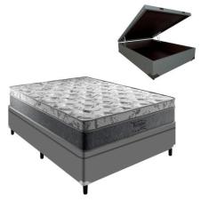 Imagem de Colchão Casal Palermo de Molas Ensacadas Base Box Baú Cinza - Portobel