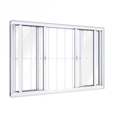 Imagem de Janela De Alum nio De Correr 100x150cm 4 Folhas Com Grade Luc