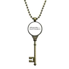 Imagem de DIYthinker Colar com pingente de chave Adversity is A Good Discipline com corrente enfeitada
