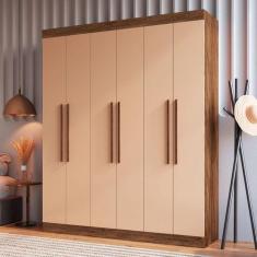Imagem de Guarda-roupa Casal New York 6 Portas 2 Gavetas Castanho/nude - Doripel