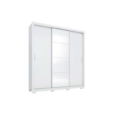 Imagem de Guarda Roupa Casal 3 Portas De Correr E 2 Gavetas C Espelho E Pes Residence Branco Demobile