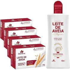 Imagem de 1UN Hidratante 400ml e 4 Sabonetes Leite De Aveia Davene