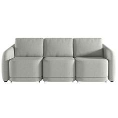 Imagem de Sofá Cama Casal Para Sala 336cm Polska K04 Linho Cinza - Mpozenato