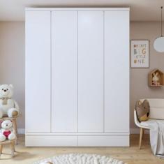 Imagem de Guarda-roupa Infantil 4 Portas 5 Gavetas 100% Mdf Aconchego Branco