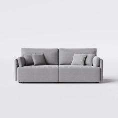 Imagem de Sofá Living Barcelona 2,20M Em Linho Brooks Cinza Médio - Home Mobily