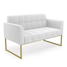 Imagem de Sofá Namoradeira 2 Lugares Industrial Dourado Elisa Bouclê D03 - D`rossi Cor Off White