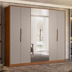 Imagem de Guarda Roupa Casal Atrice Ambiente 6 Portas Nogueira Nude Prime TX com