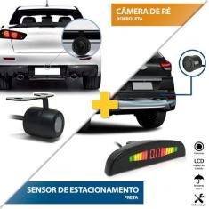 Imagem de Kit Sensor de Ré Preto Fosco Emborrachado + Câmera de Ré Traseira Hyun