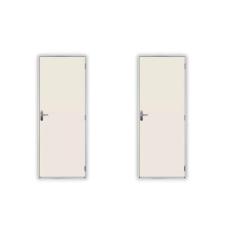 Imagem de 2 Kits Porta de Madeira Lisa 215x85cm com Batente de Aço 06cm Açomad Branco