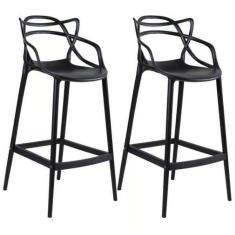 Imagem de Kit 2 Banqueta Allegra Alta Cozinha Americana Bar Balcão Preto